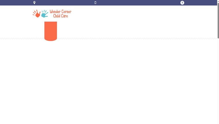 Example daycare website shown on a mobile phone